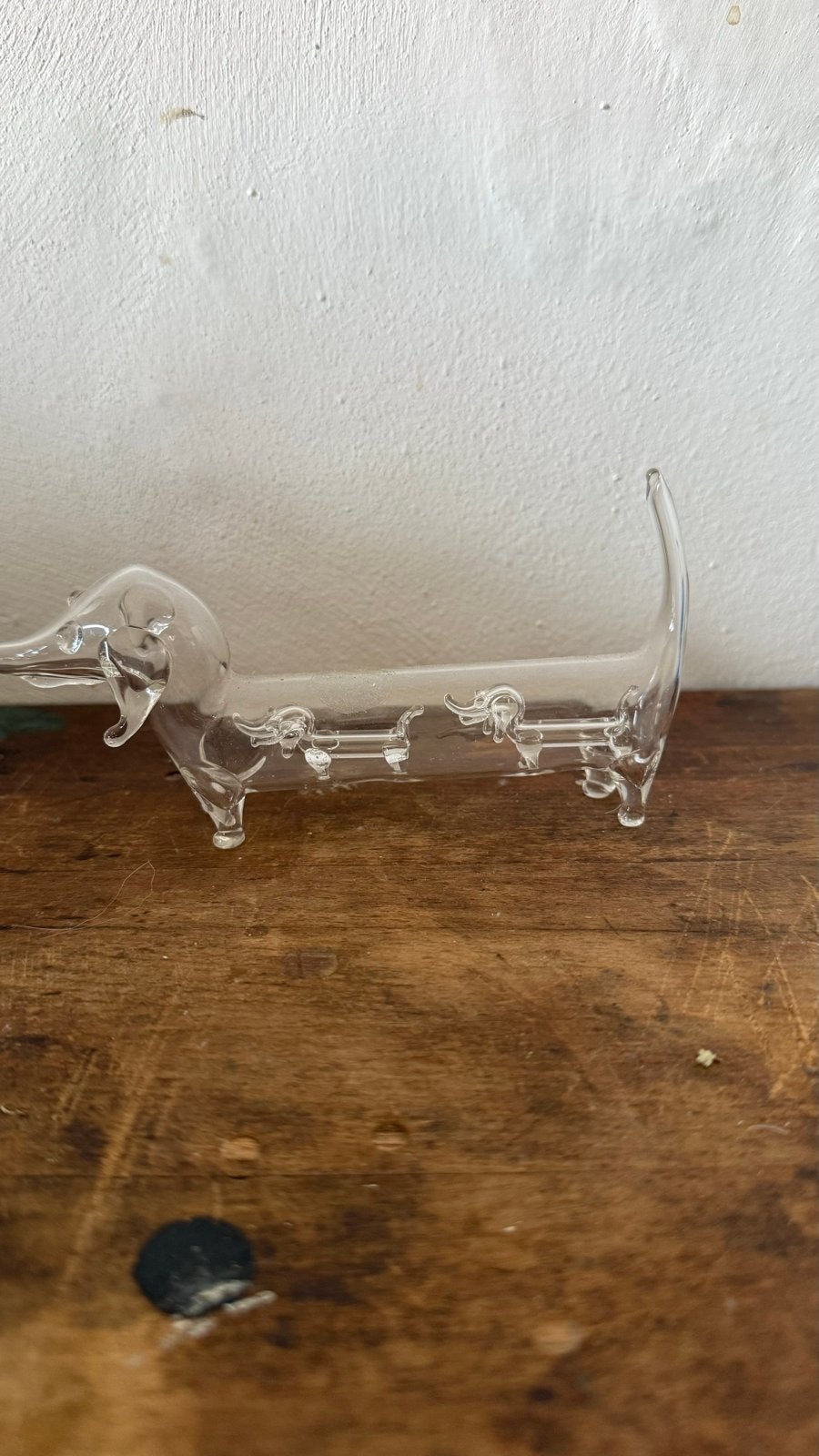 Glazen Teckel Decoratie - Uniek Design, Antiek en Kunst, Antiek | Glas en Kristal, Ophalen of Verzenden