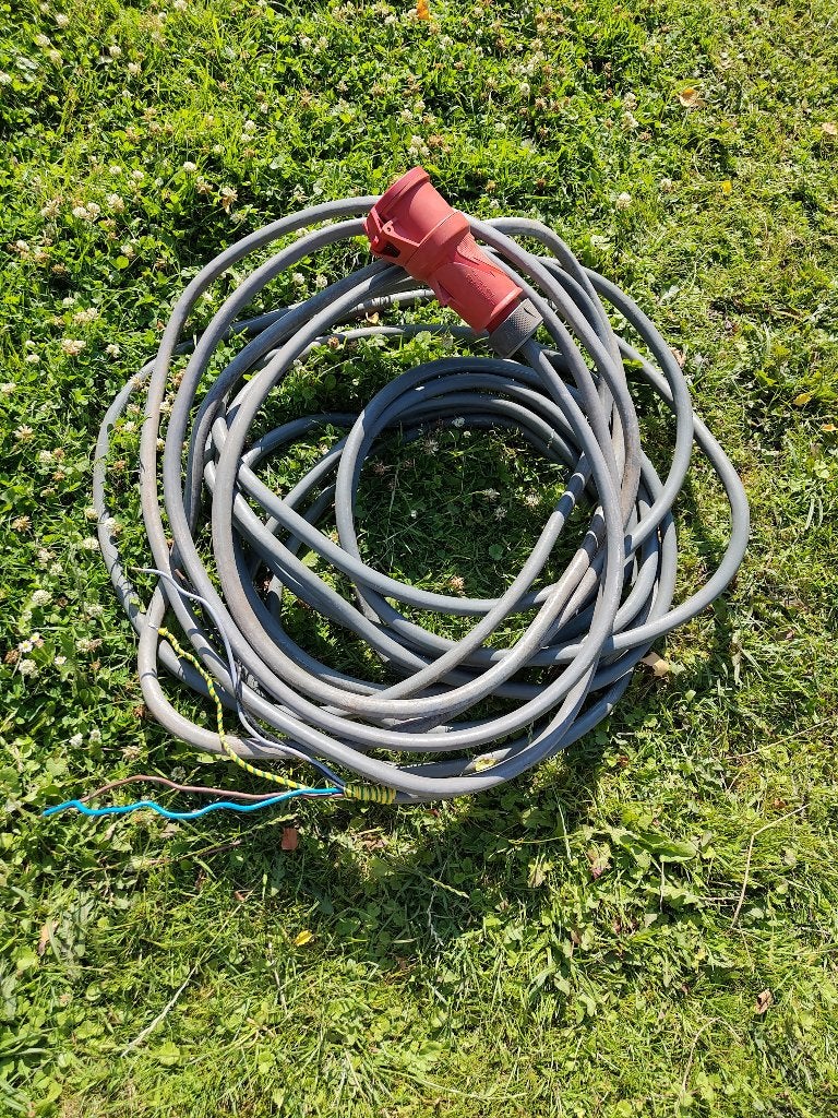 Grondkabel YMVK-as 4x6, 20m + krachtstroom stekker, Ophalen, Zo goed als nieuw, Kabel of Snoer