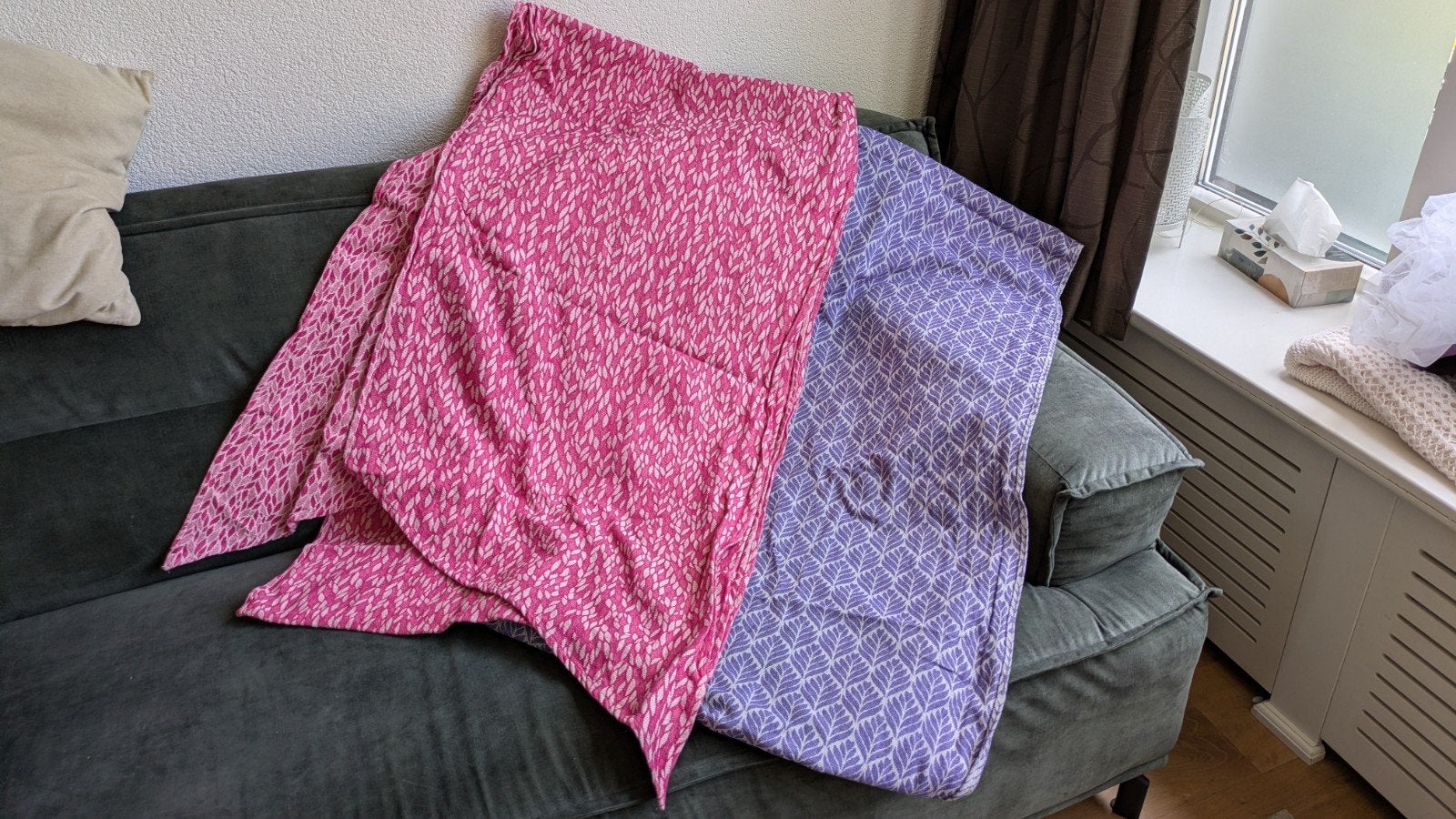 NONA Woven Wraps draagdoeken - Paars en Roze, Overige merken, Draagdoek, Gebruikt, Ophalen of Verzenden