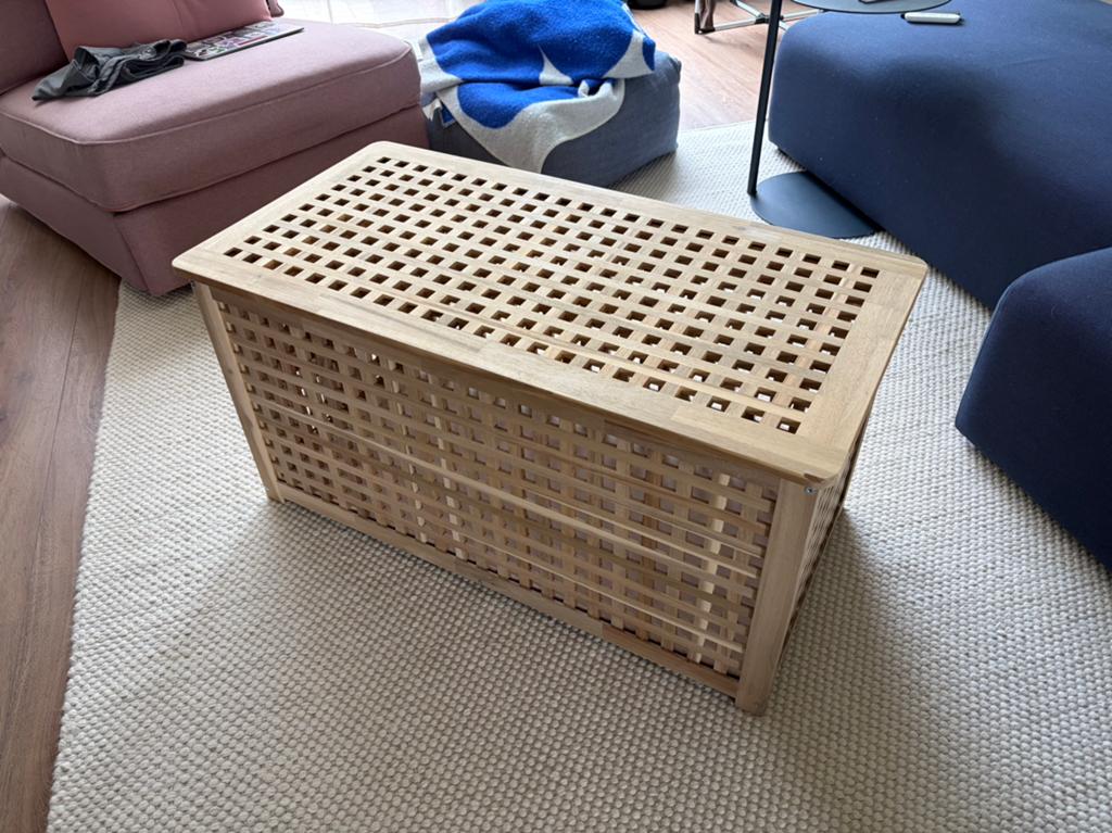 IKEA Hol - Acacia Opbergrafel / Storage Table, Ophalen, 50 tot 100 cm, 50 tot 100 cm, Zo goed als nieuw
