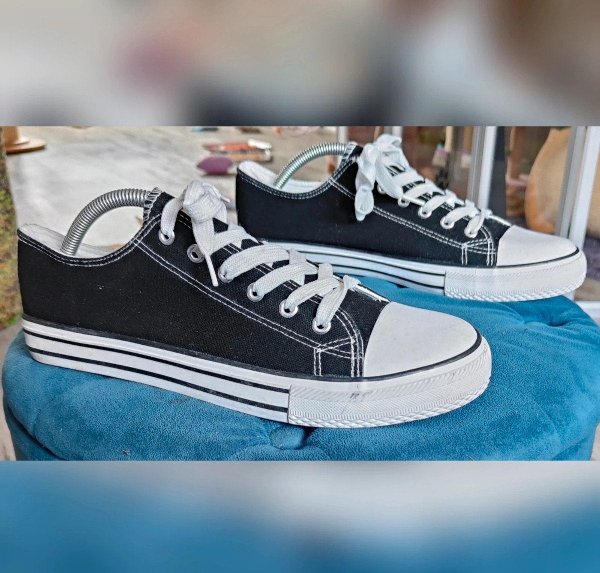 Zwart witte canvas sneakers WalkX maat 42, Ophalen of Verzenden, Zo goed als nieuw, Zwart