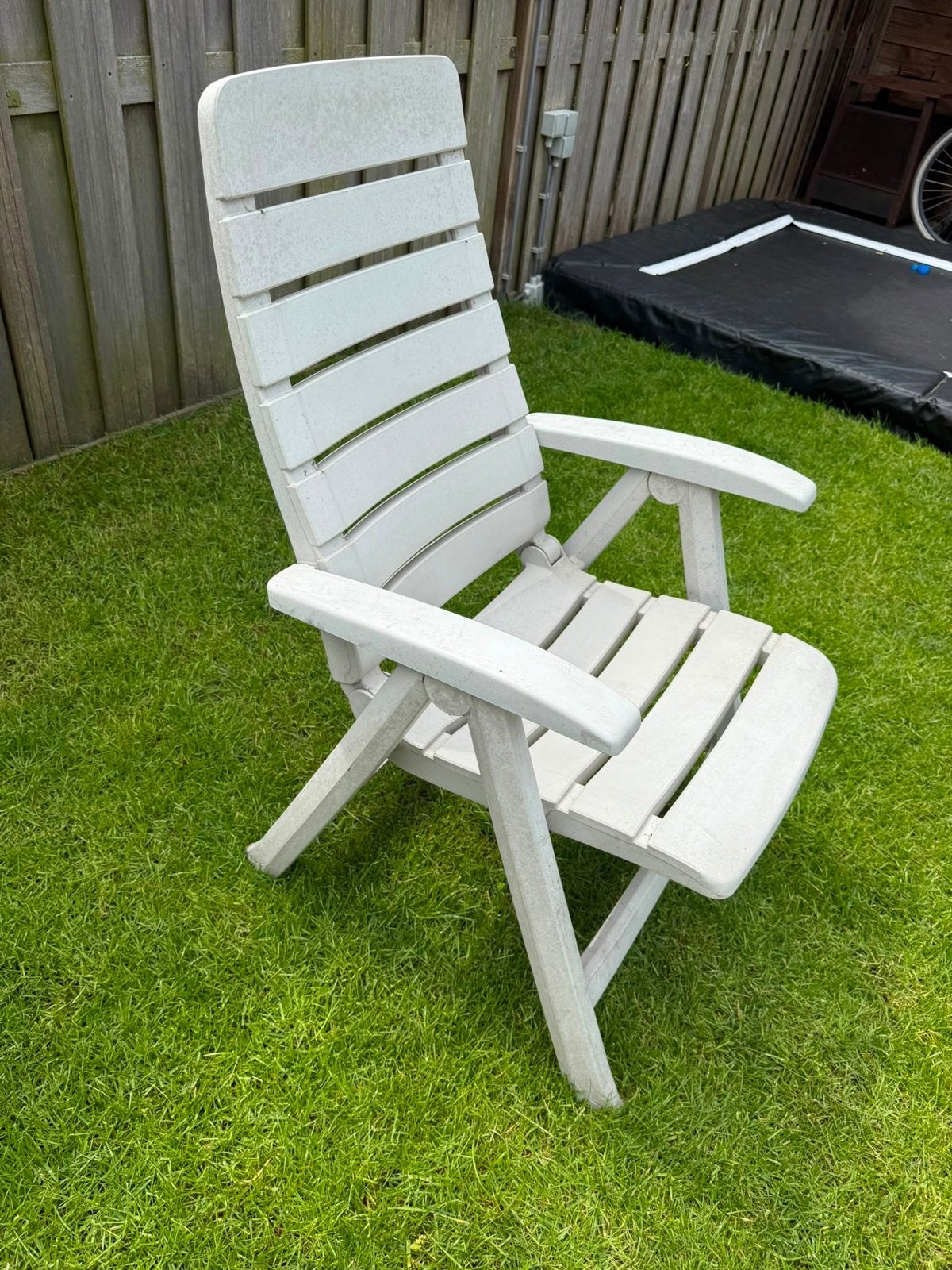 4x Verstelbare Hartman tuinstoelen van kunststof, inc kussen, Ophalen, Gebruikt, Kunststof, Verstelbaar