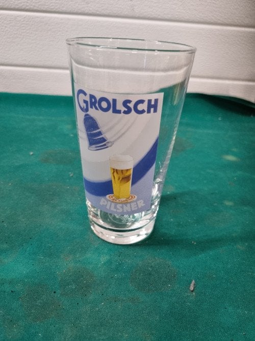 grolsch glas historische reclame, Verzamelen, Ophalen of Verzenden, 'T Olde Gre-j, Info@toldegrej.nl, Endepoelstraat 20f Didam