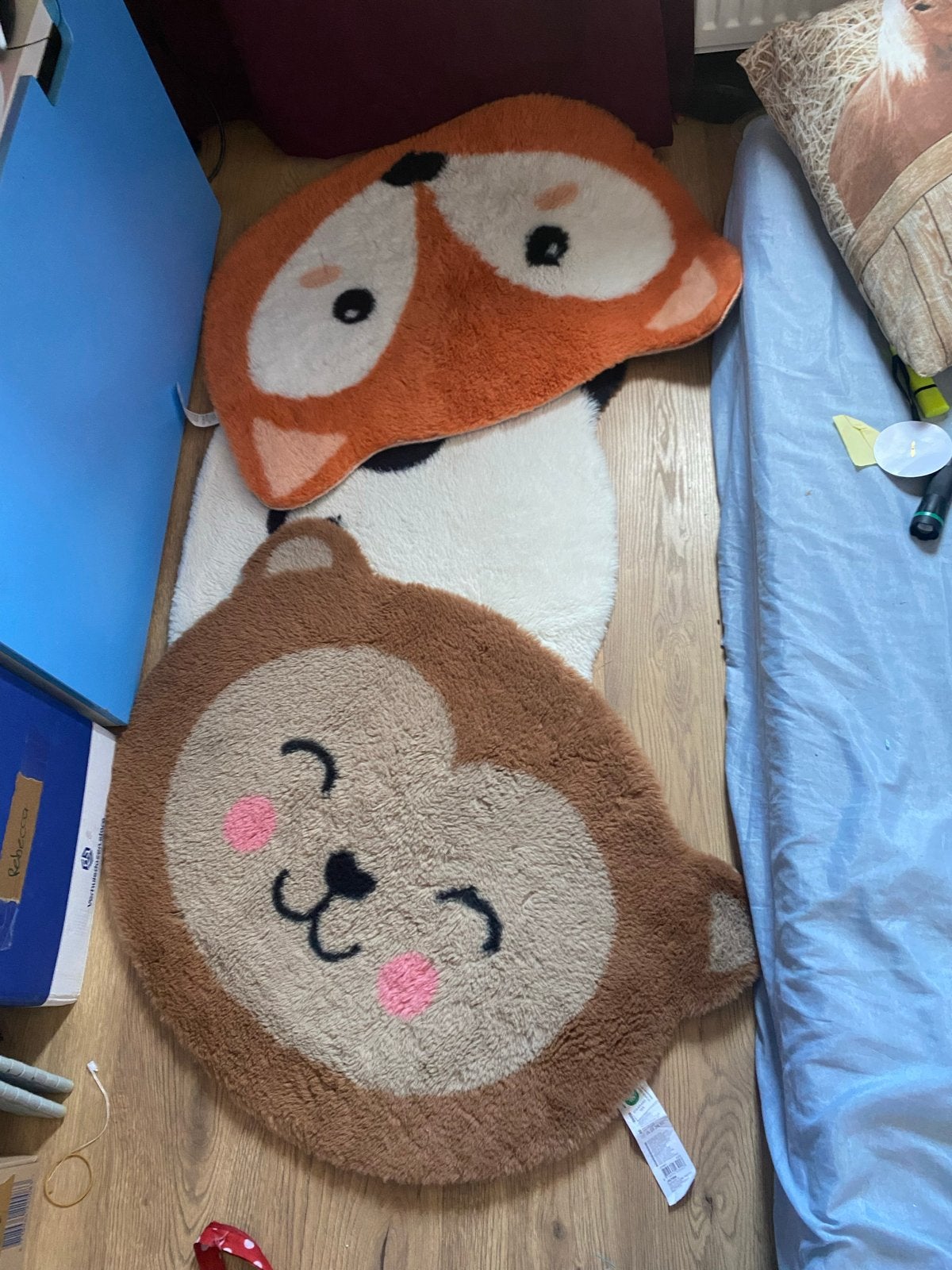 Leuke dieren vloerkleden (vos, panda, aap) -  nieuw, Zacht, 50 tot 100 cm, Nieuw, Overige vormen