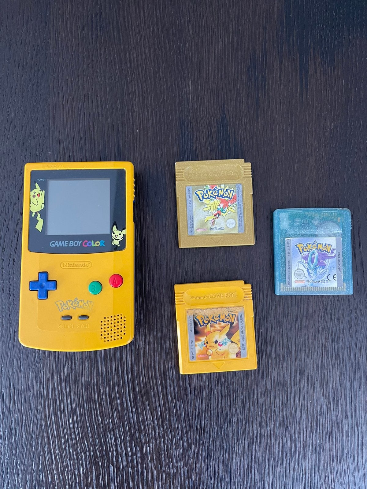 Game Boy Color Pokémon + Pokémon Crystal, Gold en Yellow, Spelcomputers en Games, Ophalen of Verzenden, Gebruikt, Game Boy Color