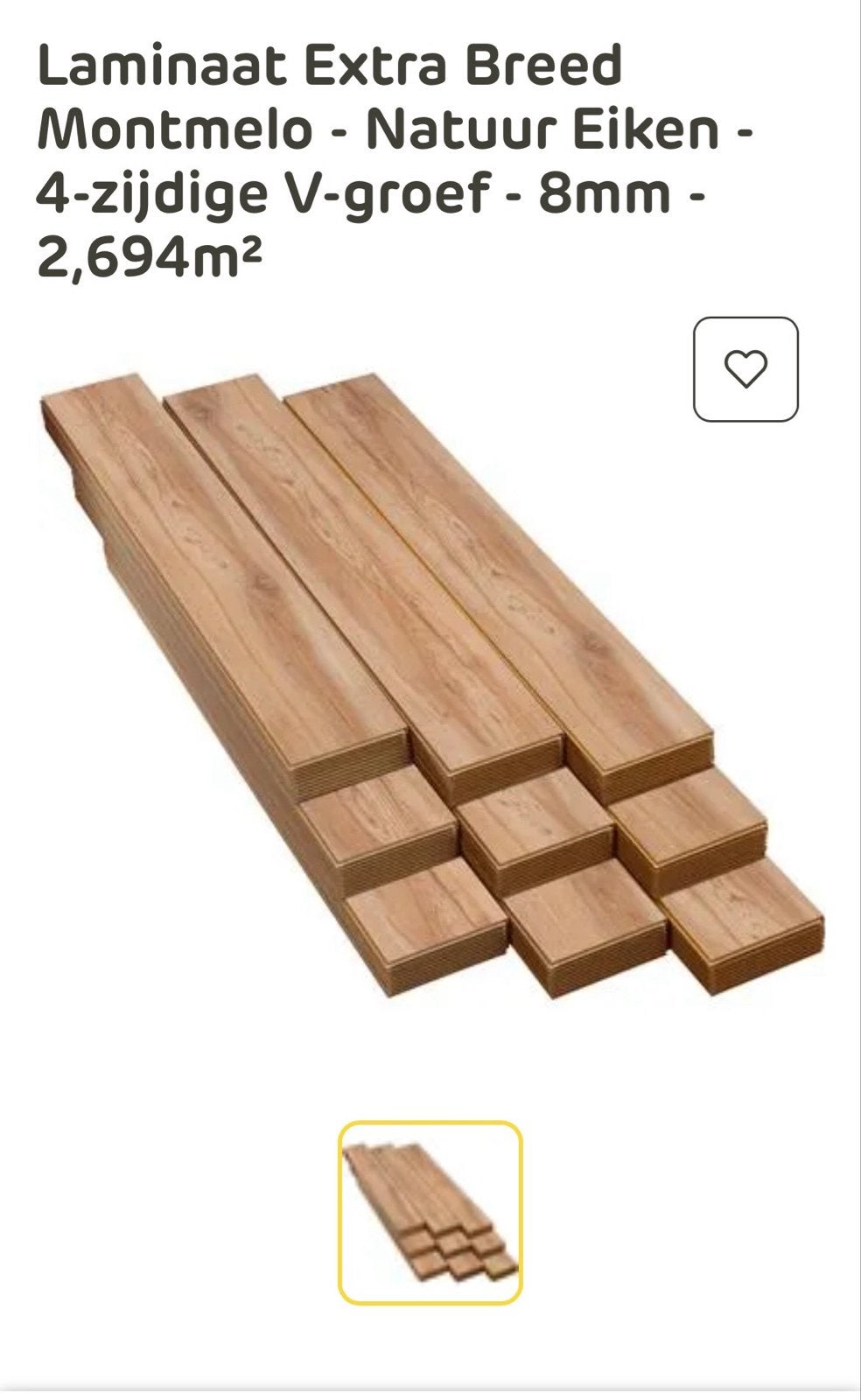 2 pakken Laminaat Eiken (nog in verpakking), Doe-het-zelf en Verbouw, Vloerdelen en Plavuizen, Ophalen, 50 tot 150 cm, Nieuw, Minder dan 5 m²