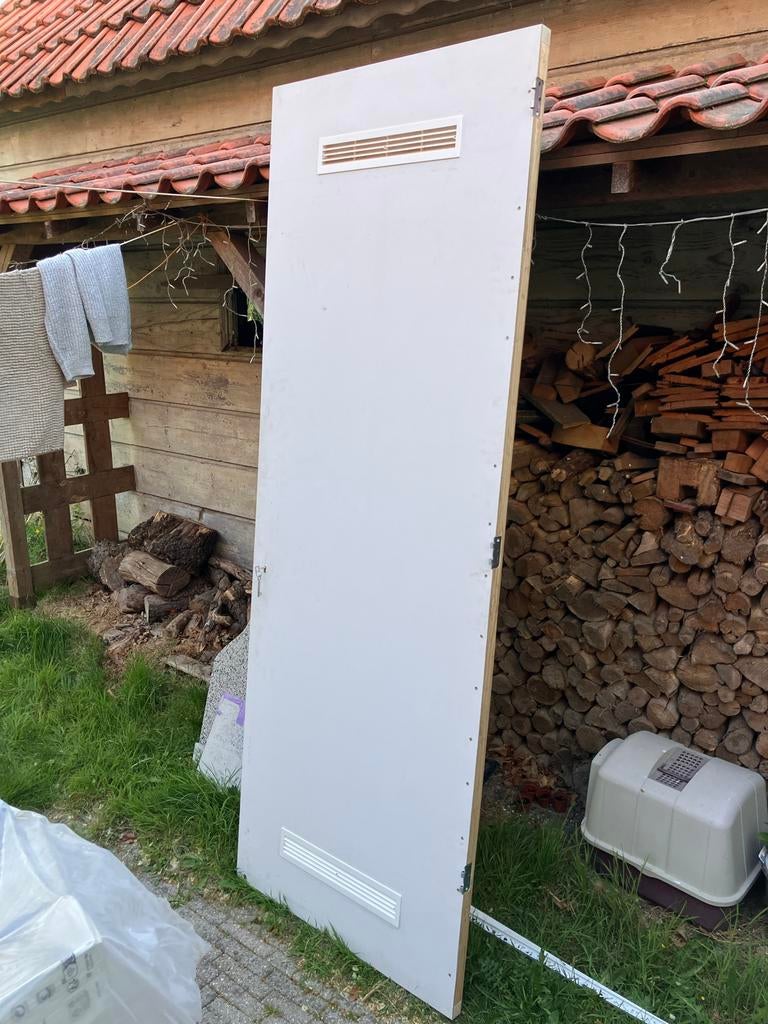 Meterkastdeur met ventilatieroosters, 83x231,5x4cm, Ophalen, Gebruikt, 80 tot 100 cm, 215 cm of meer
