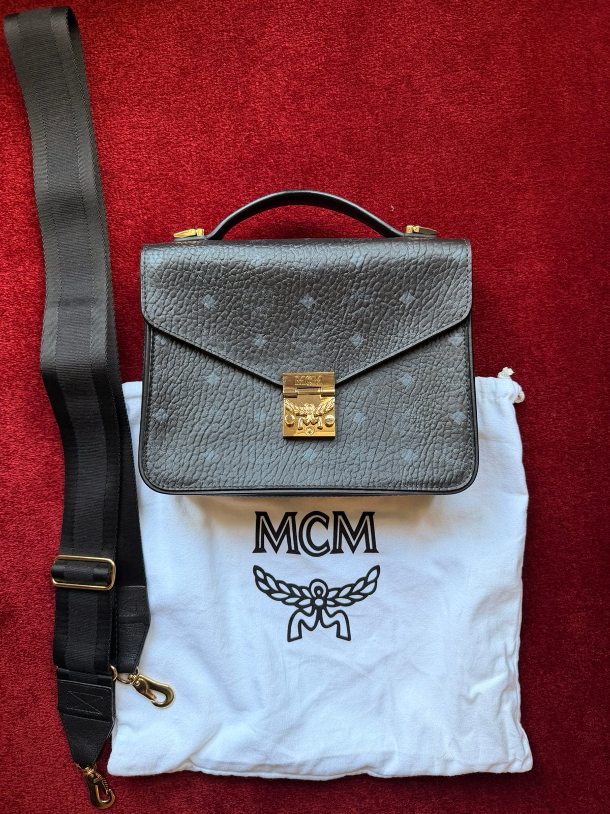 Mcm schoudertas/crossbody, Ophalen of Verzenden, Zo goed als nieuw, Zwart, Schoudertasje