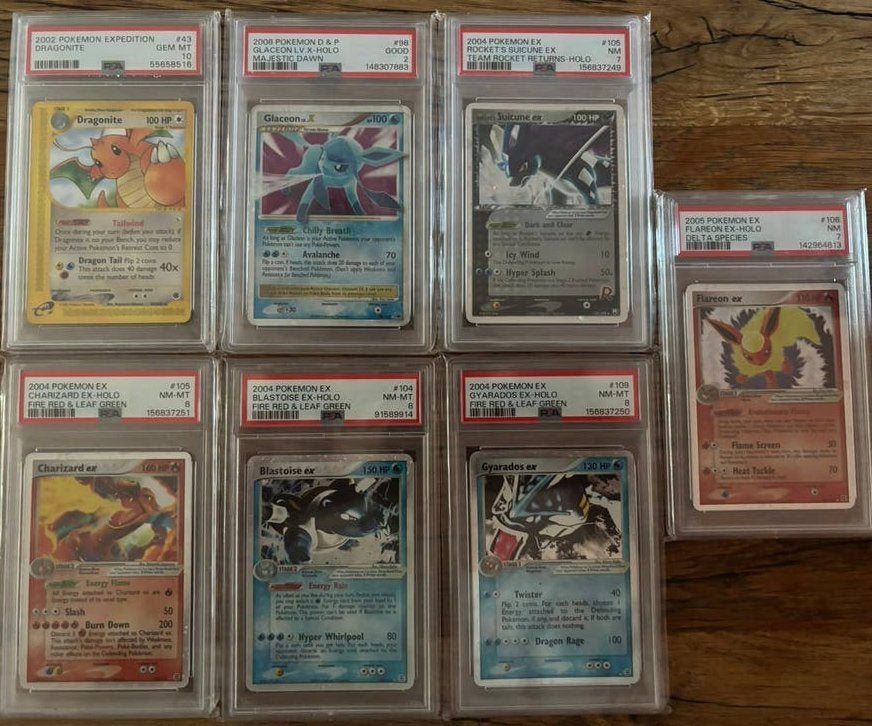Psa vintage slabs, charizard, blastoise, dragonite, gyarados, Ophalen, Zo goed als nieuw, Meerdere kaarten