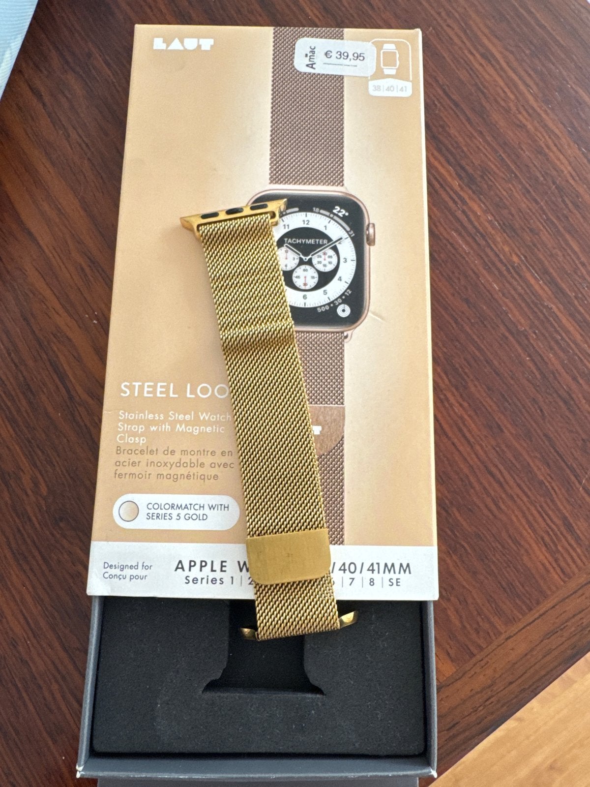 LAUT Steel Loop Apple Watch Band Goud (38/40/41mm), Ophalen of Verzenden, Zo goed als nieuw