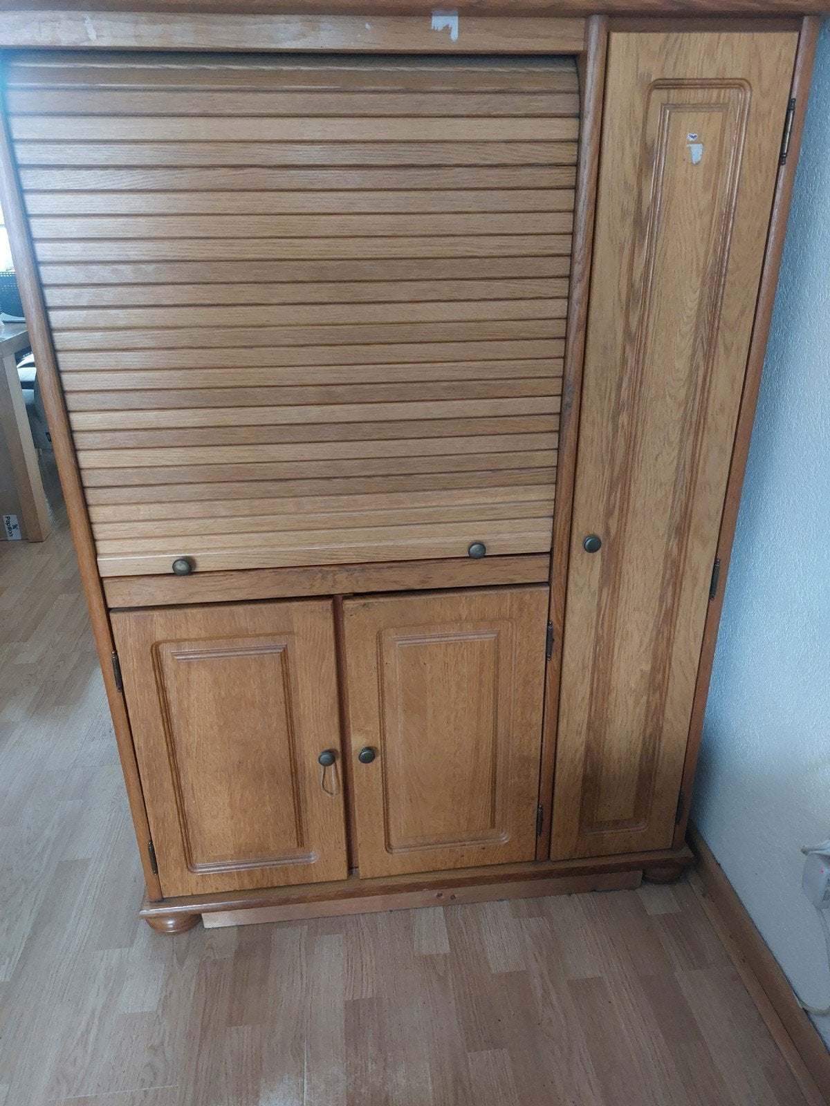 eiken secretaire/computerkast, Ophalen, Gebruikt, Eiken