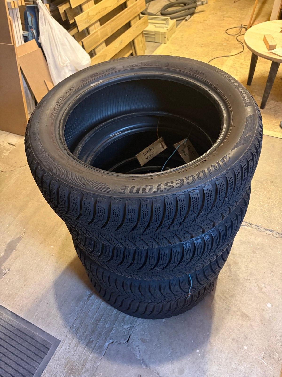 Bridgestone Blizzak Winterbanden 195/55R16 87H (4 stuks), Auto-onderdelen, Banden en Velgen, Ophalen, Gebruikt, 16 inch, Winterbanden