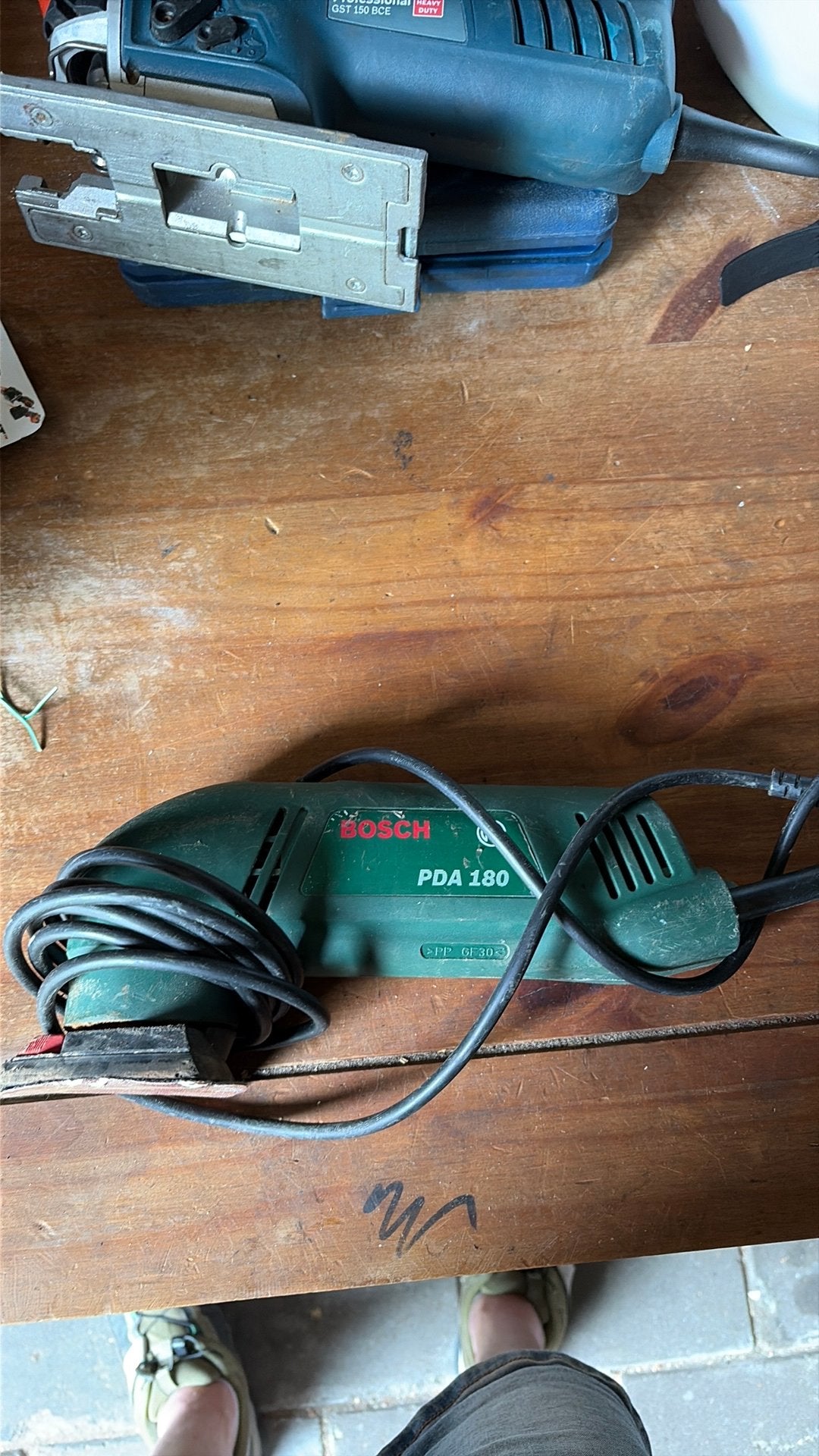 Bosch pda 180, Doe-het-zelf en Verbouw, Gereedschap | Schuurmachines, Ophalen, Zo goed als nieuw, Minder dan 600 watt, Vlakschuurmachine