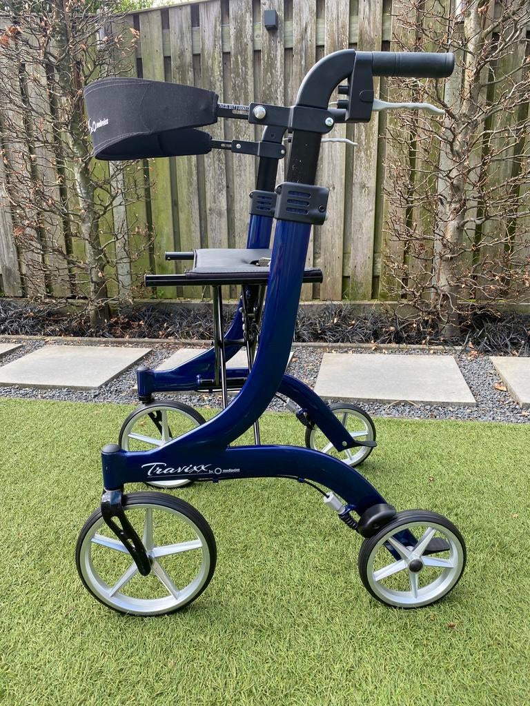 Travixx Deluxe M - Medipoint rollator +rugband, Diversen, Ophalen, Opvouwbaar, Zo goed als nieuw