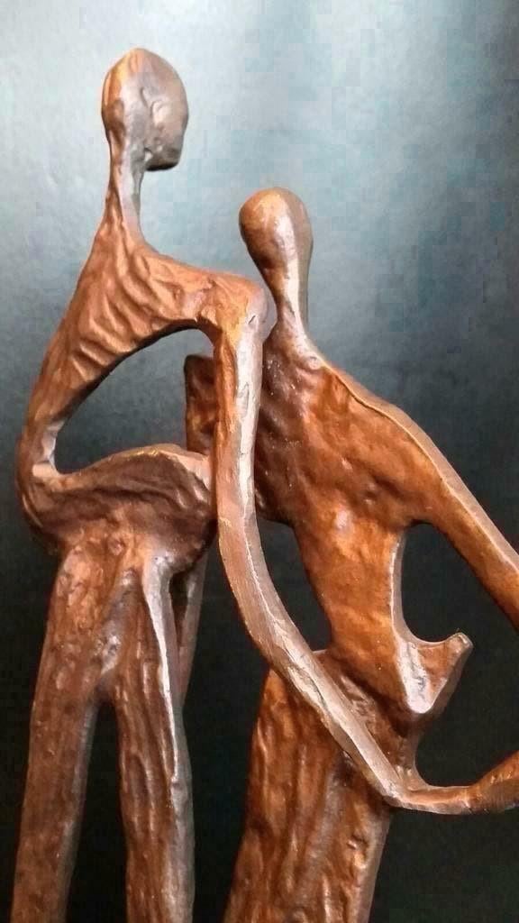 Bronzen beeld man en vrouw Abstract Bronze Sculpture , brons, Antiek en Kunst, Antiek | Koper en Brons, Ophalen of Verzenden, Brons