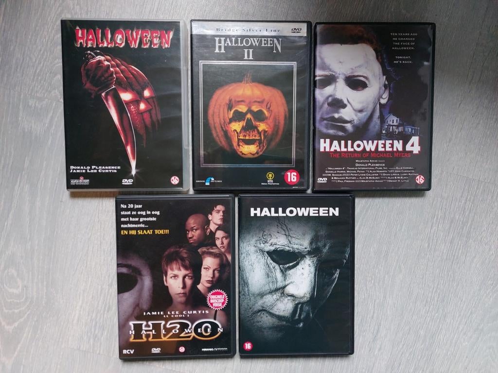 Halloween 1, 2, 4, H20 + Halloween (2018), Vanaf 16 jaar, Ophalen of Verzenden, Zo goed als nieuw, Slasher