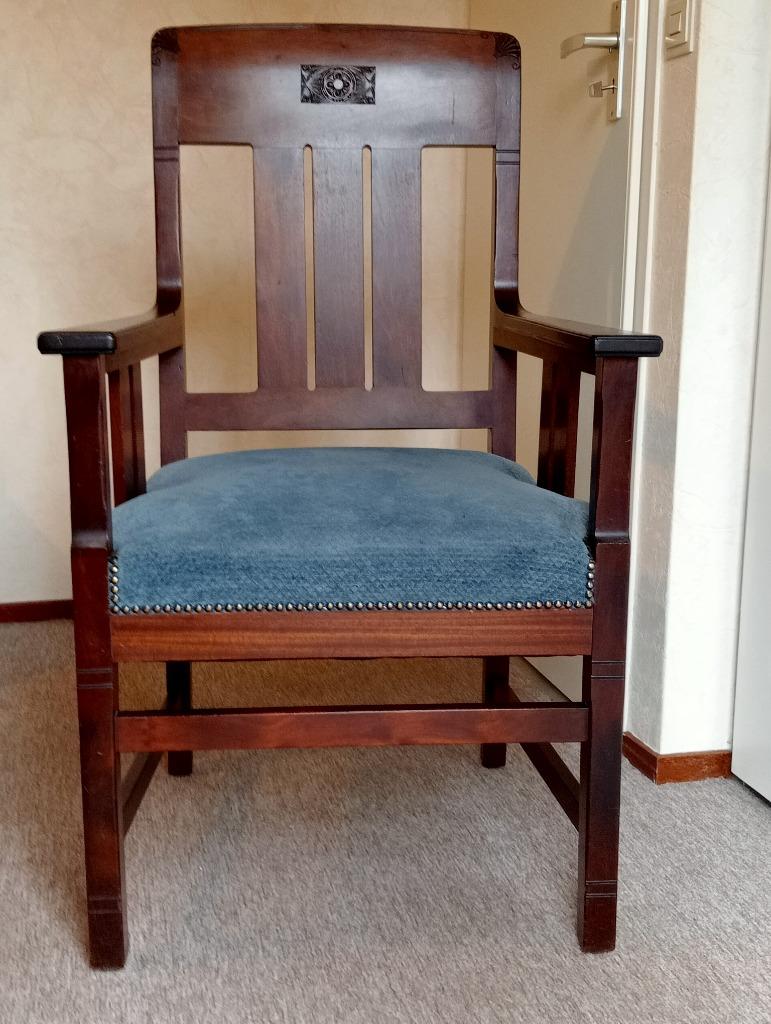 art deco mahonie houten stoel, Antiek en Kunst, Antiek | Meubels | Stoelen en Banken, Ophalen