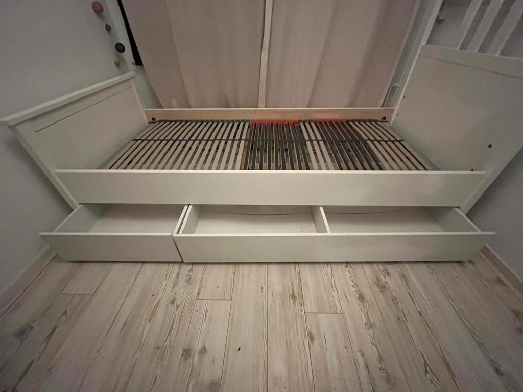 Ikea Hemnes bed compleet 90 cm 1 persoons, Huis en Inrichting, Slaapkamer | Bedden, Ophalen, Verstelbaar, 90 cm, Eenpersoons