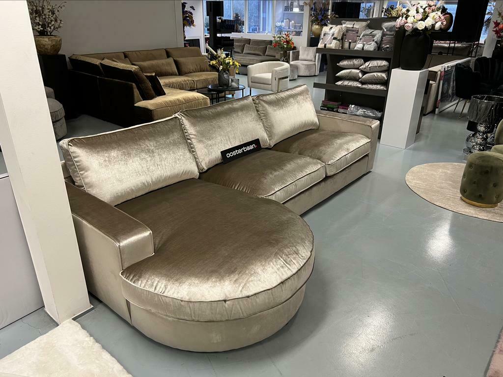 Luxe Velvet Hoekbank Lio 170x320cm NIEUW - UNIEK - Trend, Oosterbaan, Info@oosterbaanwonen.nl, Hoekbank, Venus 31 te Heerenveen