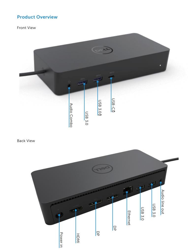 Dell D6000s USB-C/A Dock | Met Adapter | Garantie, Computers en Software, Dockingstations, Laptop, Dell, Dell@com, 1000AA