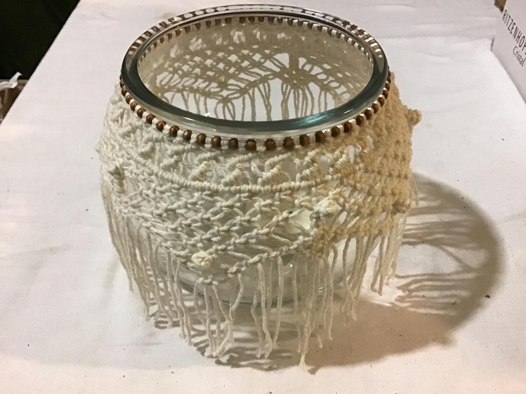 Windlicht macramé, Ophalen of Verzenden, Zo goed als nieuw, Overige materialen, Minder dan 25 cm