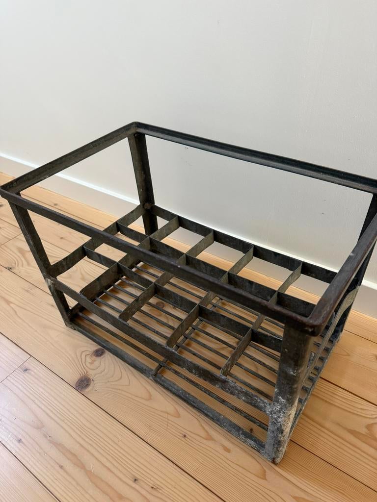 Vintage retro flessenrek melkkrat van frico, Ophalen, Huis en Inrichting