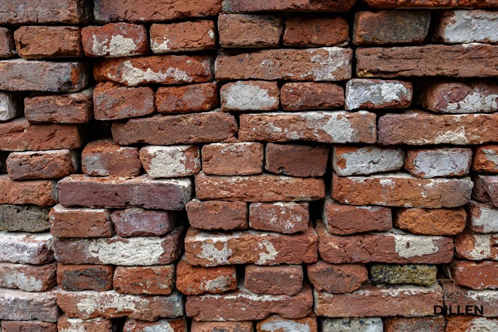Antieke rode bruine handvorm steen ca 20.5x4 1.000 stuks