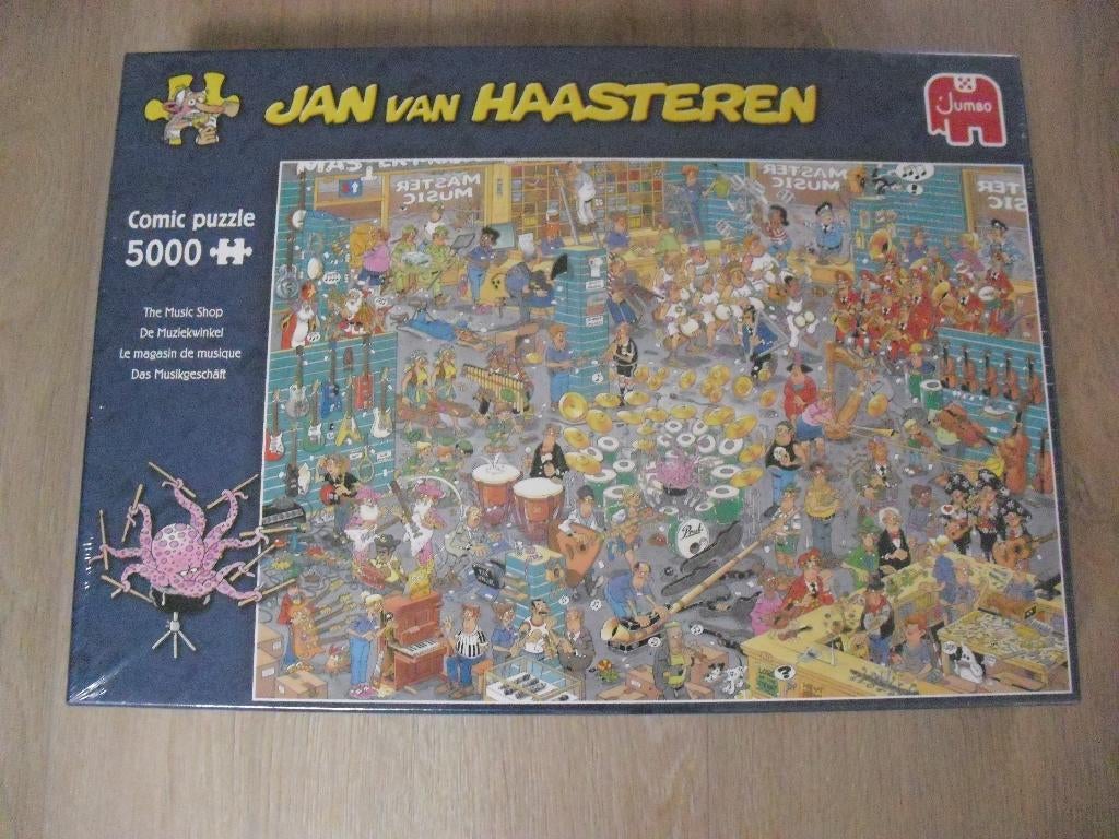 Jan van Haasteren puzzel De muziekwinkel 5000 st Nieuw, Ophalen of Verzenden, Meer dan 1500 stukjes, Nieuw, Legpuzzel