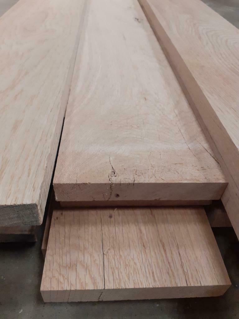 4 zijdig geschaafd rustiek eiken € 25.- per plank, Doe-het-zelf en Verbouw, Hout en Planken, Ophalen, Eiken, Nieuw, 200 tot 250 cm