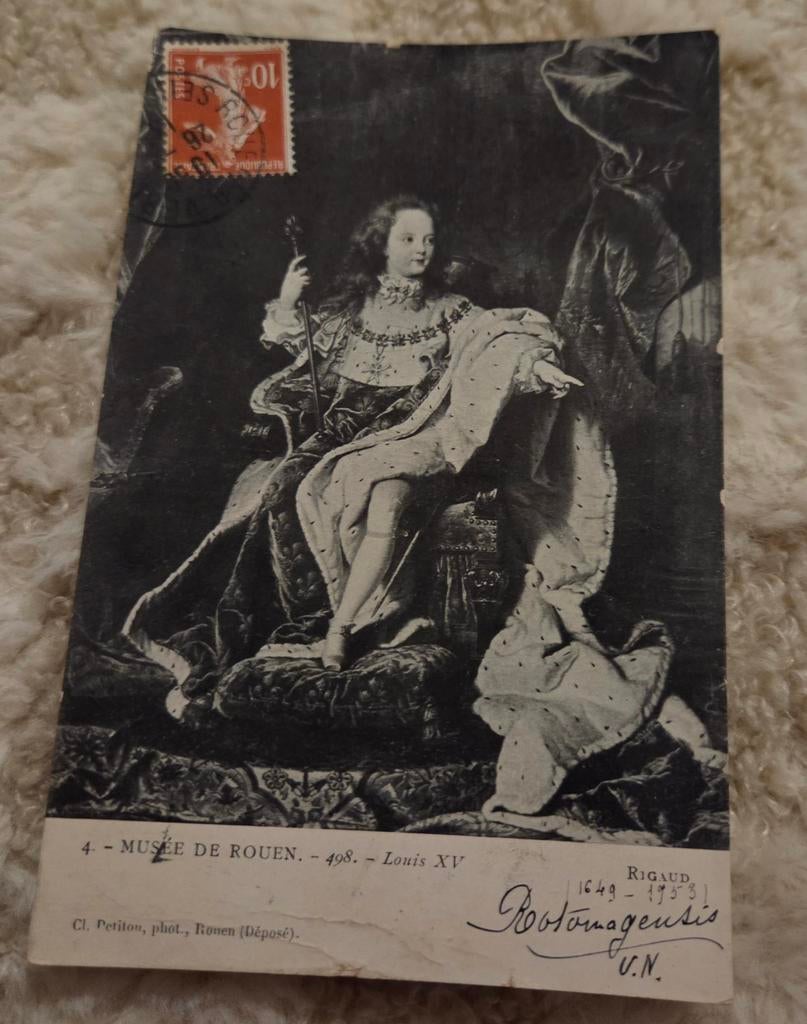 Koning Lodewijk XV van Frankrijk - Hyacinthe Rigaud 1715, Verzamelen, Verzenden, Voor 1920, Gelopen, Overige thema's