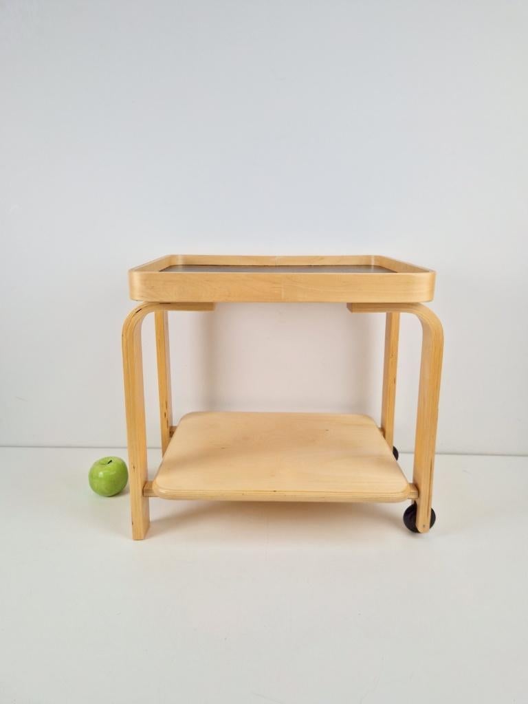 Vintage Brunabo trolley bijzettafel Carina Bengs Zweden, Huis en Inrichting, Tafels | Bijzettafels, 45 tot 60 cm, Minder dan 55 cm