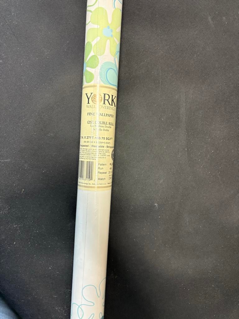 York Wallcoverings Behang - Bloemen & Appeltjes, Ophalen of Verzenden, Minder dan 10 m², Groen, Bloem, speels