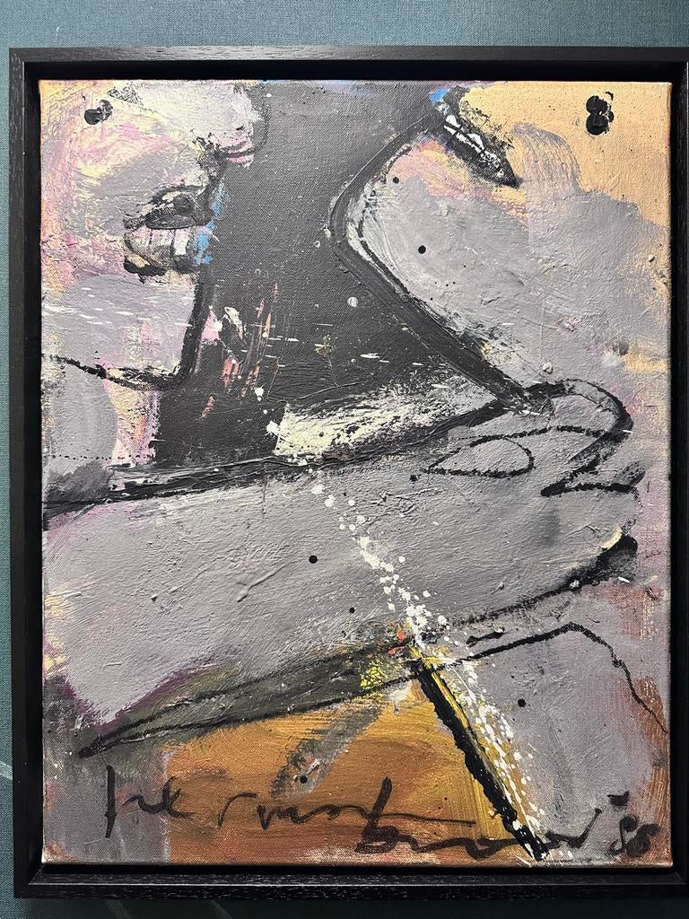 Herman Brood - Jaloezie (1985) Schilderij met injectiespuit, Antiek en Kunst, Kunst | Schilderijen | Modern, Ophalen of Verzenden