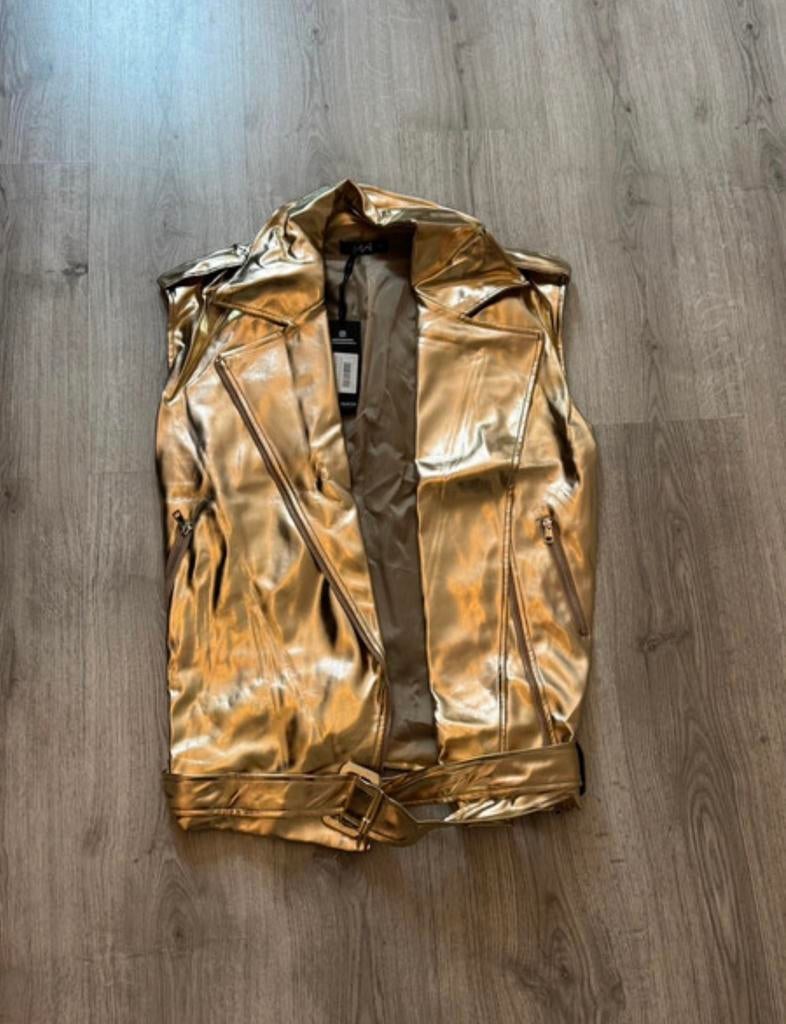 Most Wanted metallic gold biker gilet | statement piece, Overige kleuren, Nieuw, Ophalen of Verzenden, Jasje