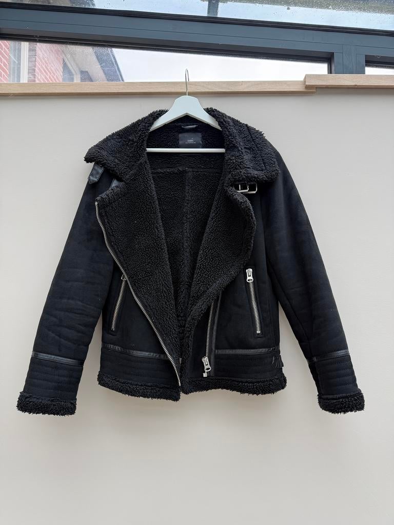 Zara Zwarte Jas, Ophalen of Verzenden, Zo goed als nieuw, Maat 42/44 (L), Zwart