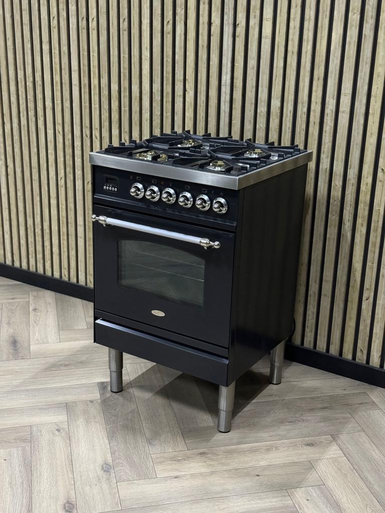 Prachtig Boretti 60cm fornuis op Gas 4 pits, Witgoed en Apparatuur, Fornuizen, Ophalen of Verzenden, Grill, Gas, 4 kookzones