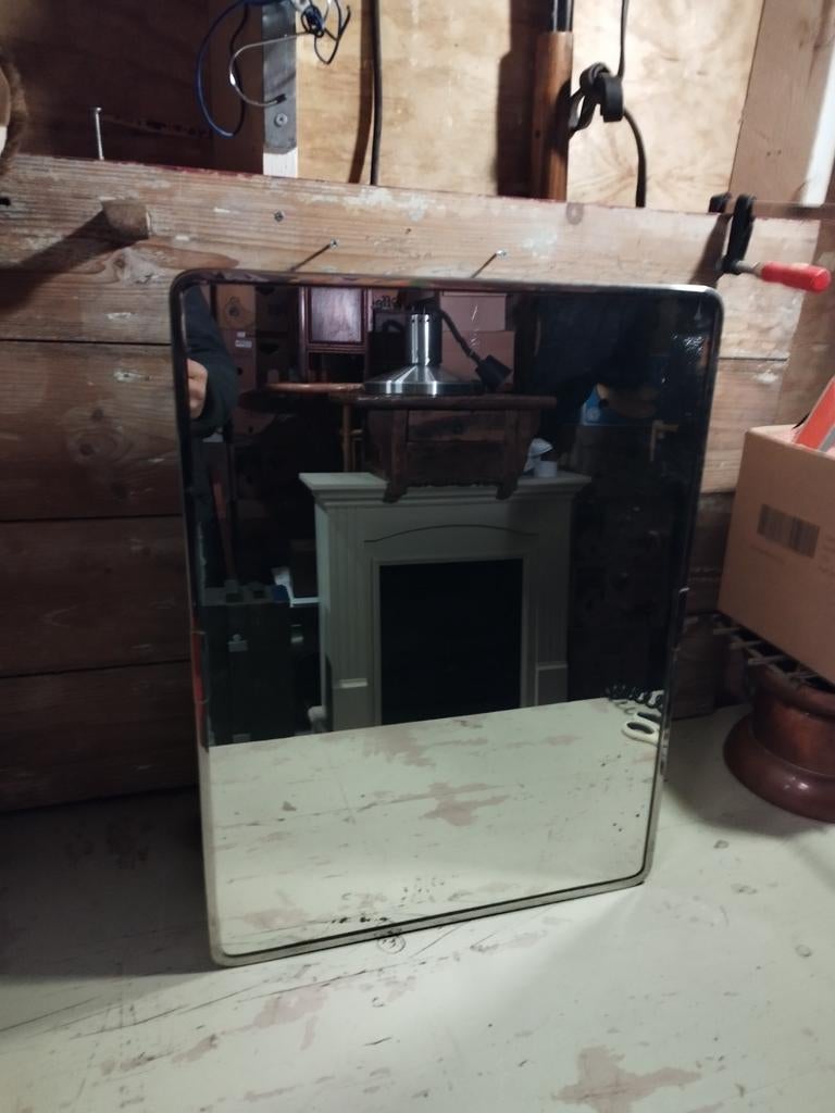 Industriële vintage schaar spiegel medicijnen kast, Ophalen of Verzenden, Rechthoekig, Minder dan 50 cm, Minder dan 100 cm