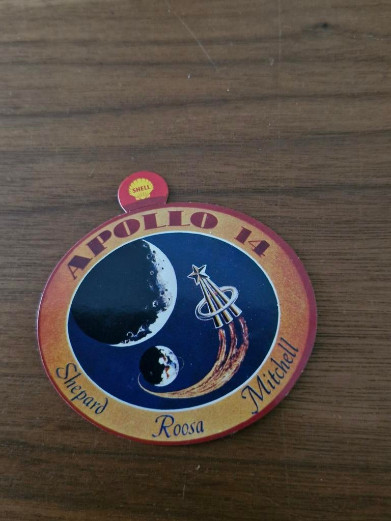 4947 Shell Apollo 14 Sticker Sheperd- Roosa-Mitchell, Ophalen of Verzenden