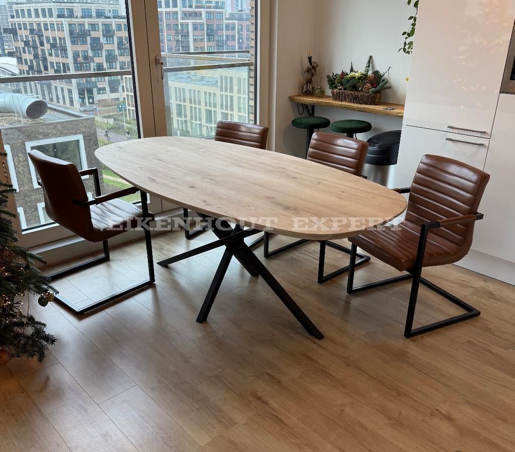 Deens Ovale Eiken Tafel Eettafel Verjongd Eikenhout Massief