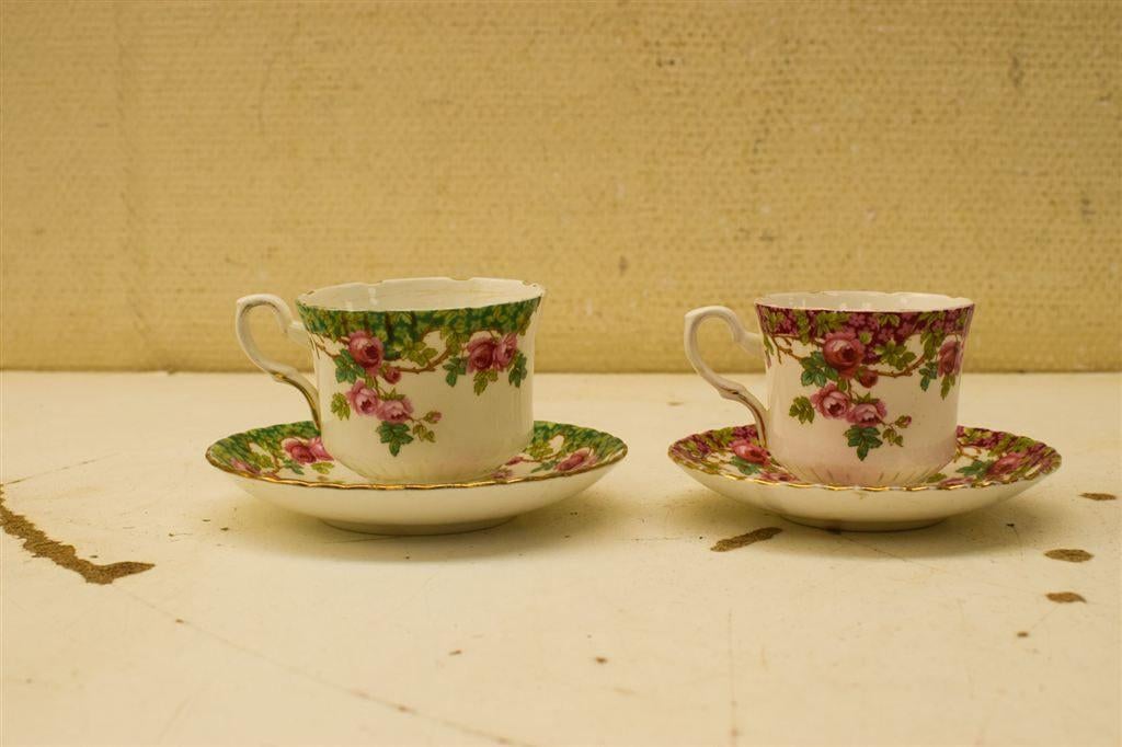 4 delig Royal Stafford porseleinen kop en schotels 50155