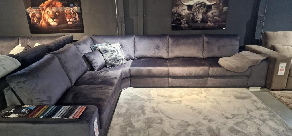 Voorraad model | Velvet antraciet hoekbank | Utrecht, Ophalen, Info@trendvortex.com, 4131 NH, Hoekbank