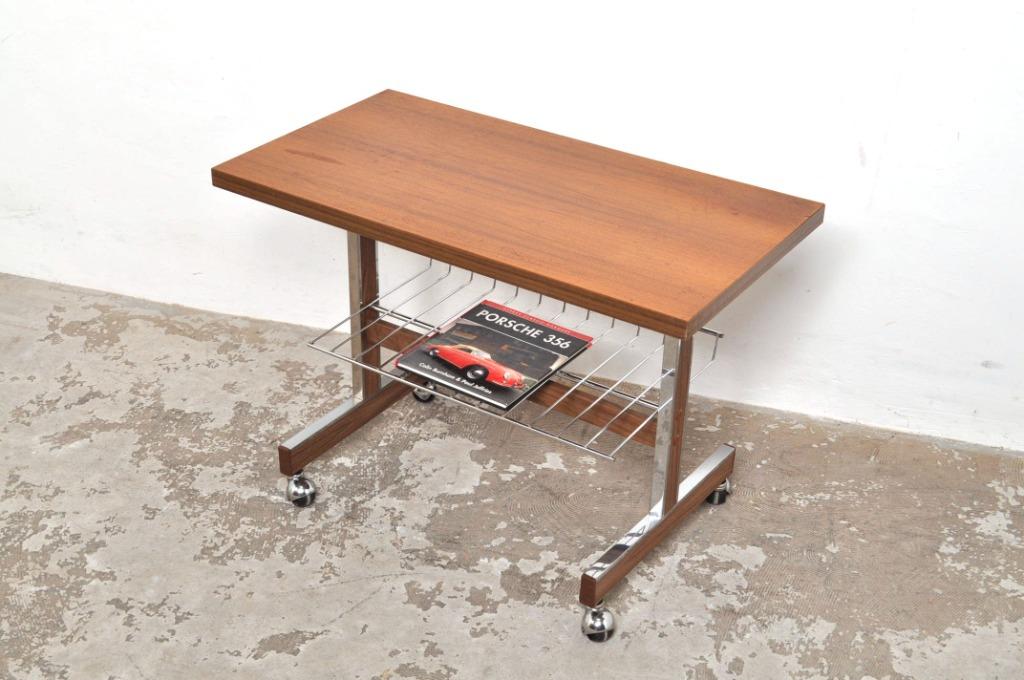 Vintage lectuurmeubel tafeltje tafel meubel op wielen, Gebruikt, Ophalen of Verzenden, 75 cm of meer, 60 cm of meer