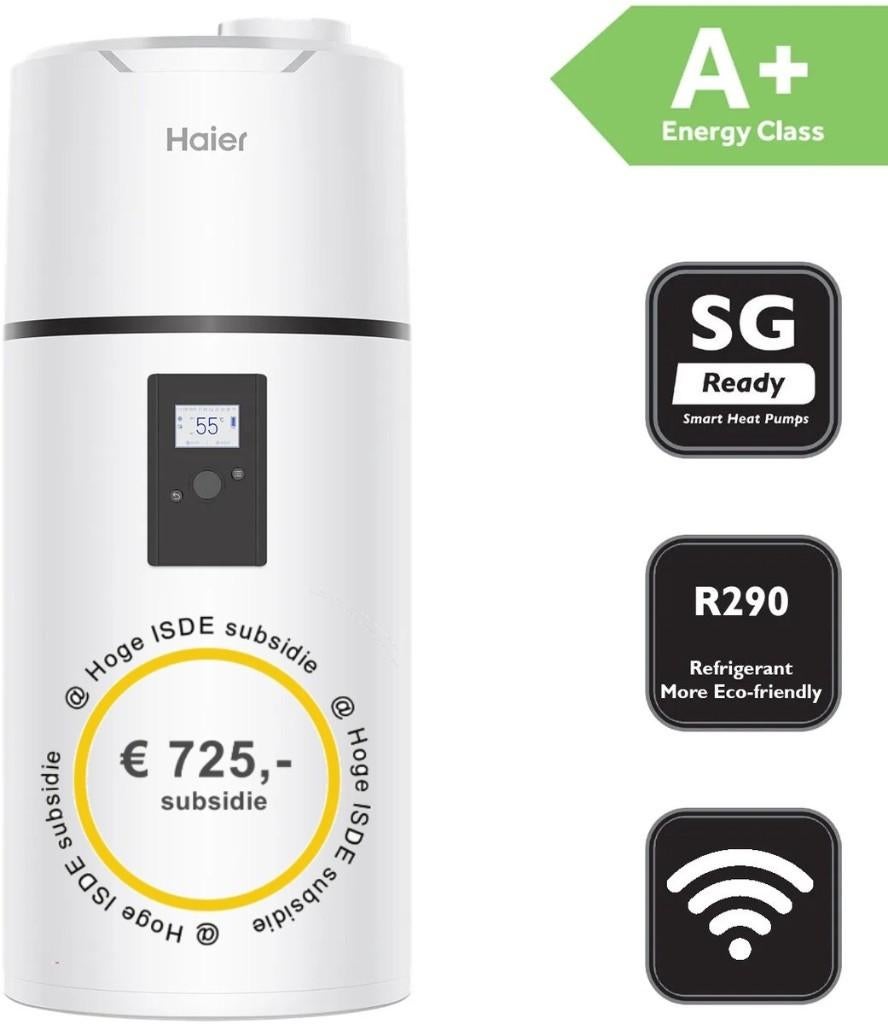 Warmtepompboiler Energielabel A+  R290 Subsidiebedrag €725,-, 100 liter of meer, Nieuw, Propaan of Butaan, Onbekend