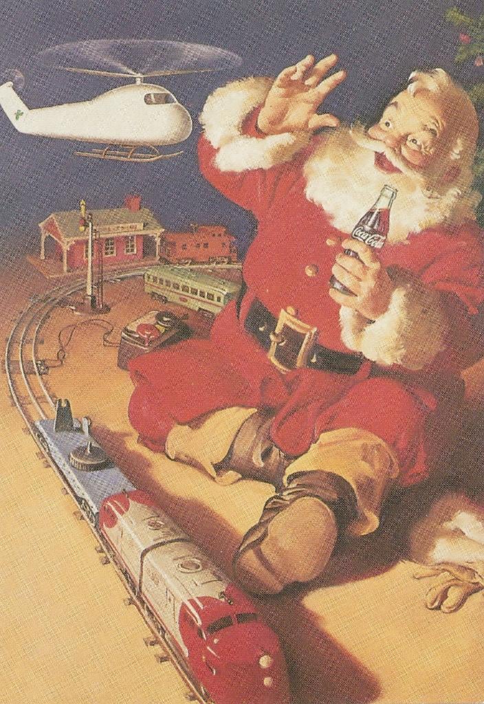 COCA COLA KERSTMAN UIT JAREN 70 ZEER MOOIE OUDE KAART Kl362, Verzenden, 1960 tot 1980, Ongelopen