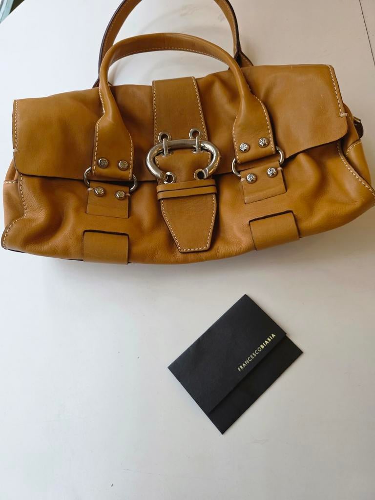 Francesco Biasia Vintage Y2K Leren Handtas, Ophalen of Verzenden, Zo goed als nieuw, Bruin, Handtas