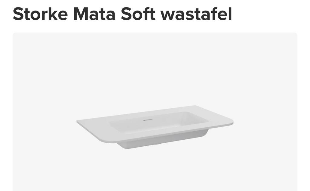 Storke matte solid surface wastafel 80cm, afvoerplug - NIEUW, Ophalen, Nieuw, 50 tot 100 cm, Minder dan 100 cm