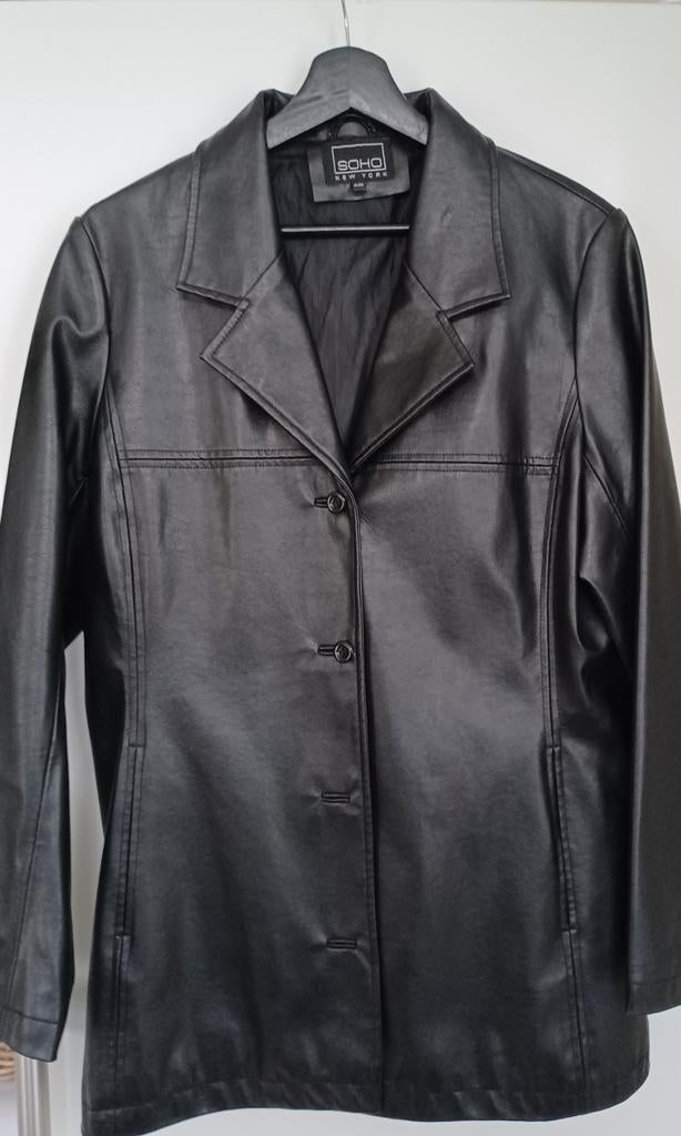 Leatherlook jas, SOHO, Ophalen of Verzenden, Zo goed als nieuw, Maat 38/40 (M), Zwart
