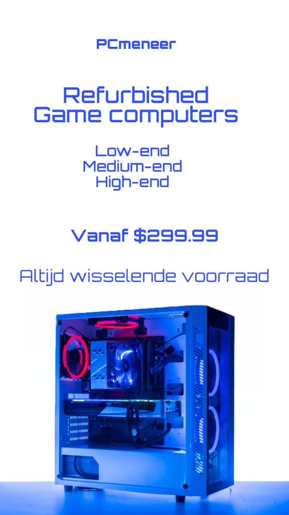 🎮Refurbished game computers op voorraad vanaf €299,95 🎮, PCmeneer, Virtual Reality, Ophalen of Verzenden, Zo goed als nieuw