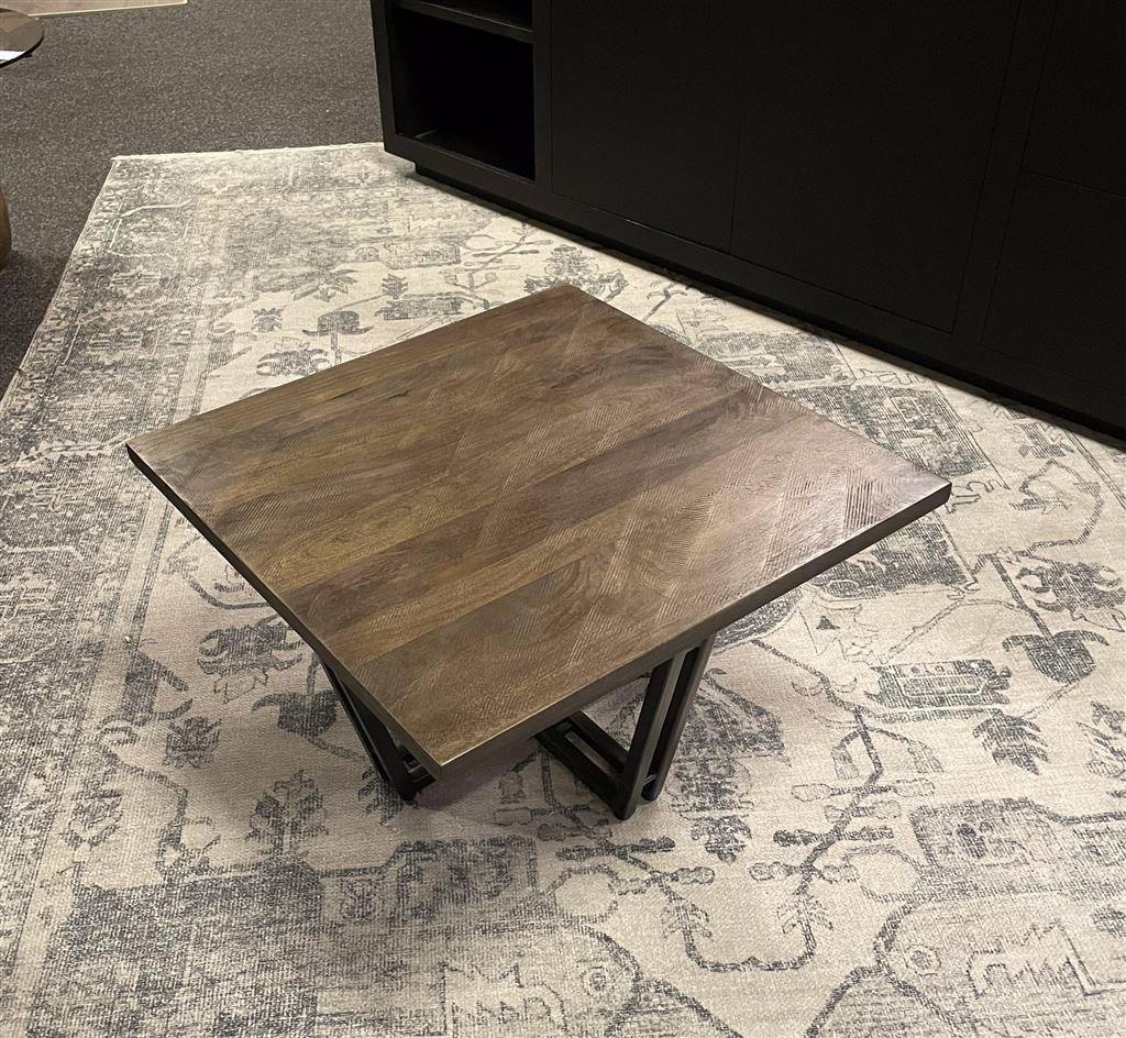 Salon/Bijzettafel hout/metaal E-1688 Direct/leverbaar, Overige houtsoorten, 50 tot 100 cm, Nieuw, Vierkant