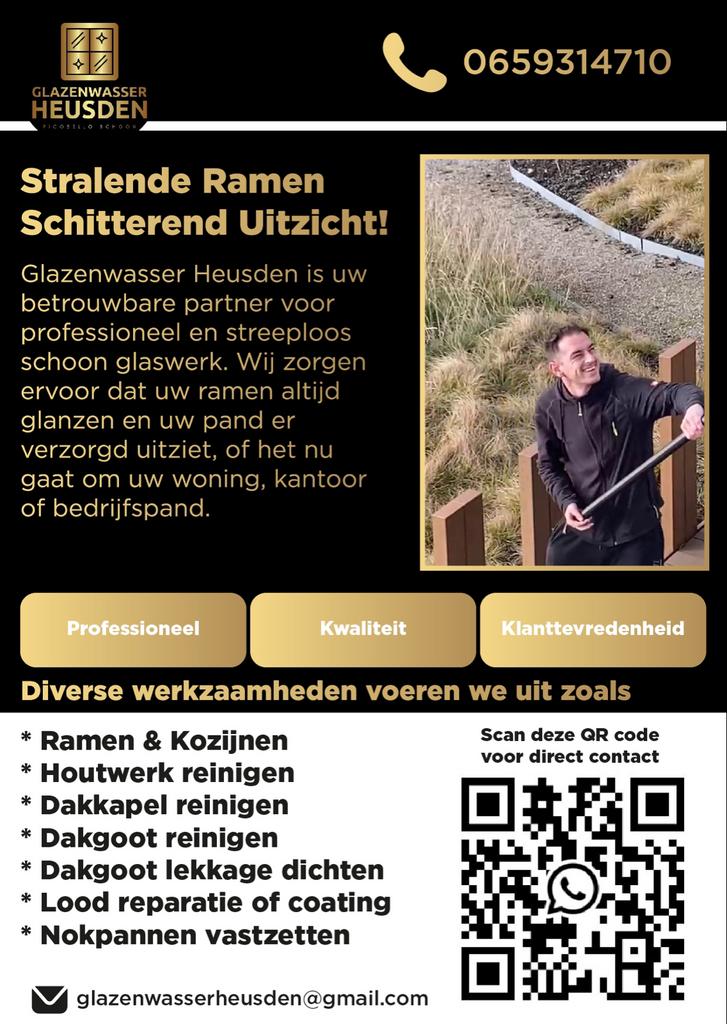 Glazenwasser omgeving Gemeente Waalwijk, Heusden & Altena, Schoonmaken bedrijfsruimte